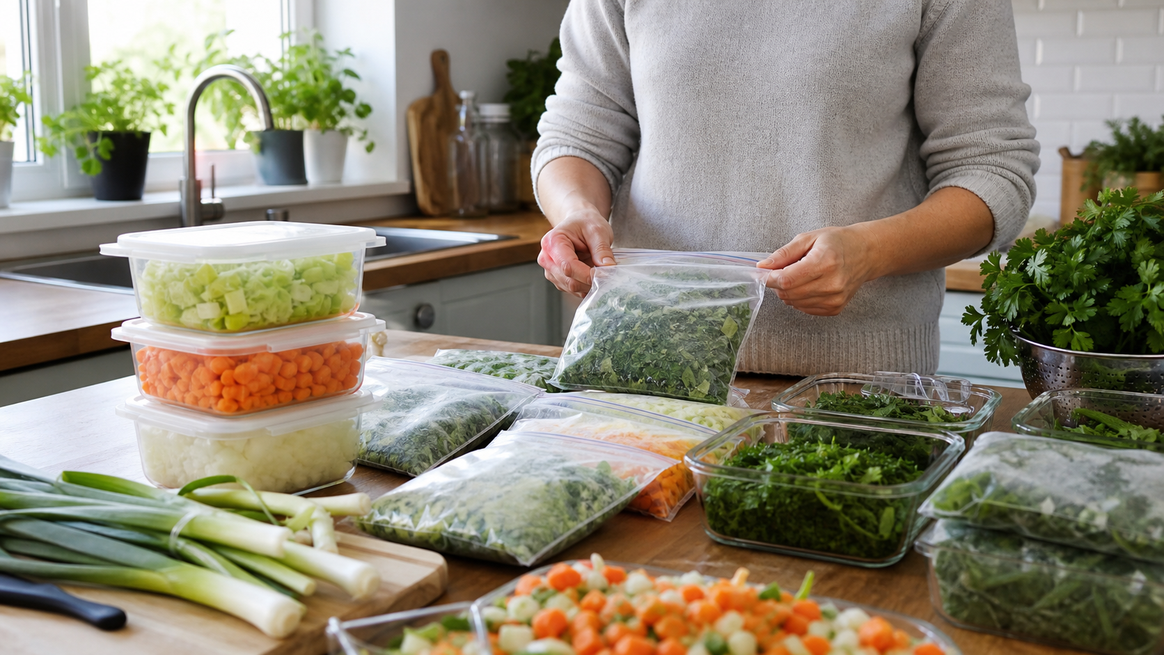 Cum pregătești pachete de legume congelate pentru ciorbe și supe, ca să gătești mai repede iarna