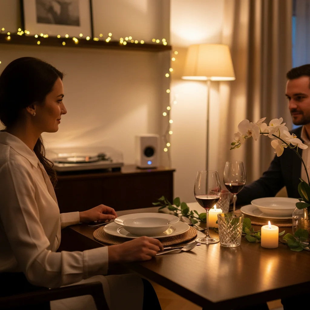 Importanța luminilor și muzicii în atmosfera unui fine dining acasă