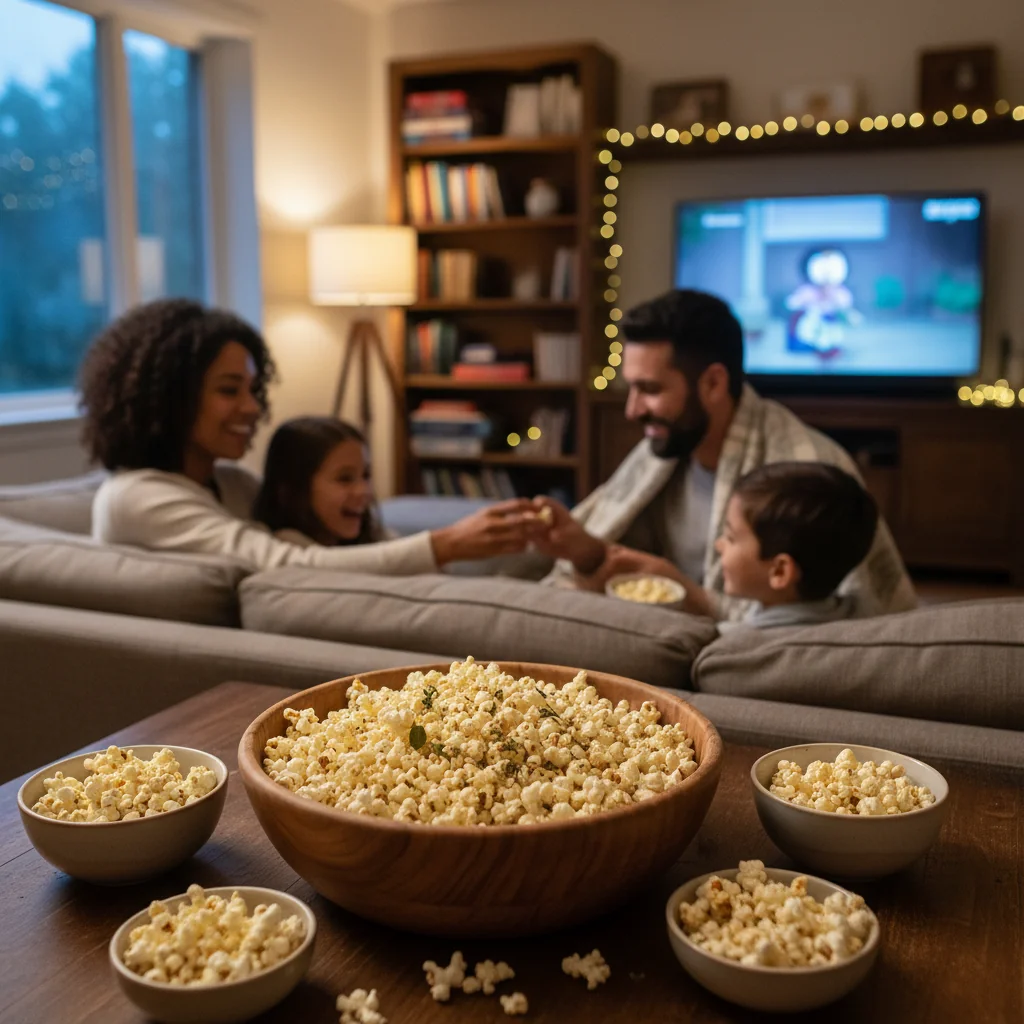 Popcorn aromat sănătos pentru filme în familie