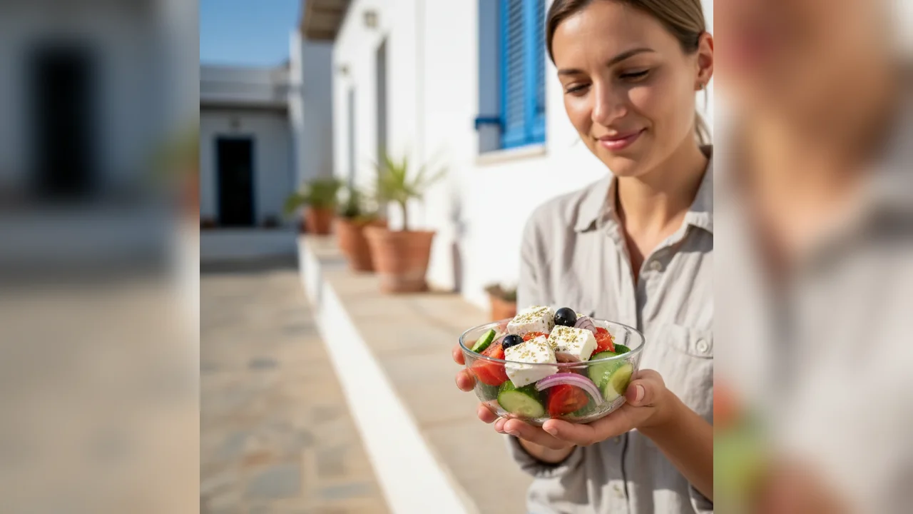 Salată grecească ca gustare între mese